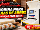 Máquina para produção de folhas de arroz para sushi anunciada no AliExpress.